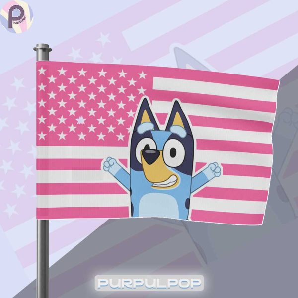 Bluey Cartoon Movie 4th of July Flag