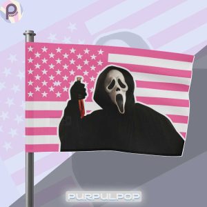 Scream Ghost Face Halloween Horror 4th of July Flag