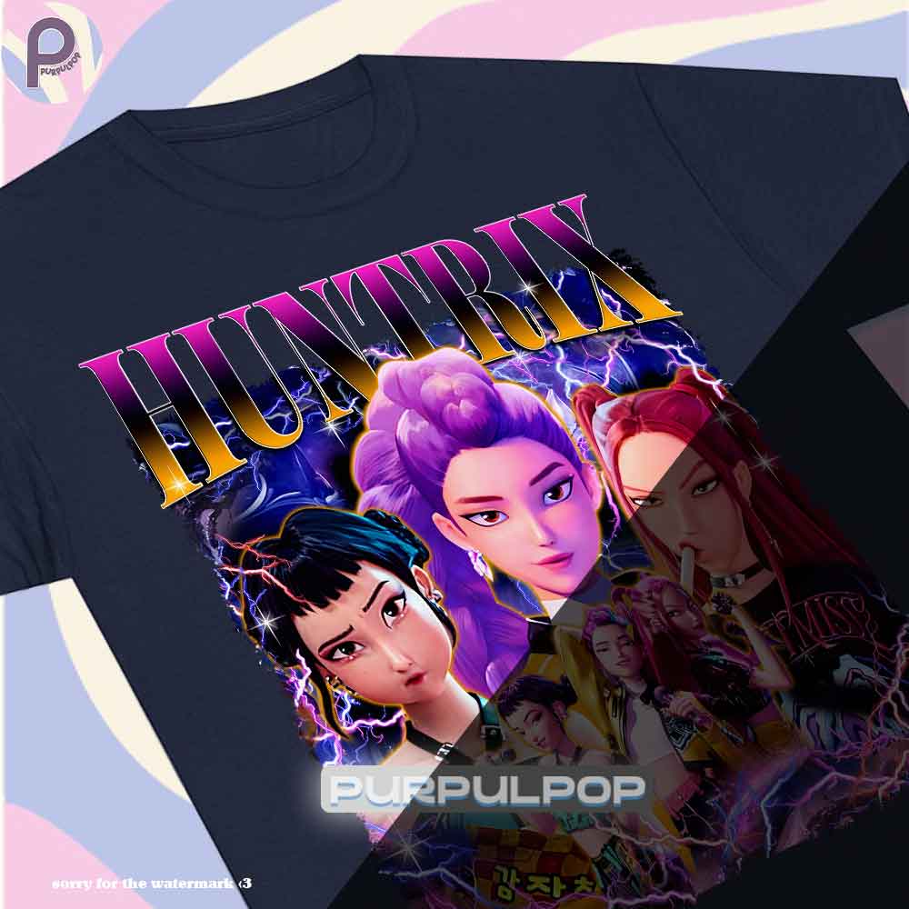 Huntrix Rumi Zoey Mira Kpop Demon Hunter Shirt Huntrix Rumi Zoey Mira Kpop Demon Hunter Shirt