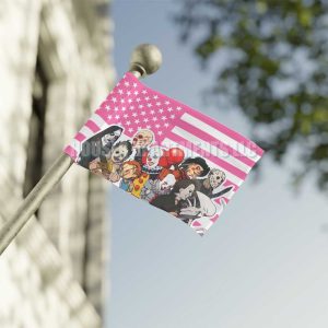 Horror Movies Chibi Characters 4th of July Flag