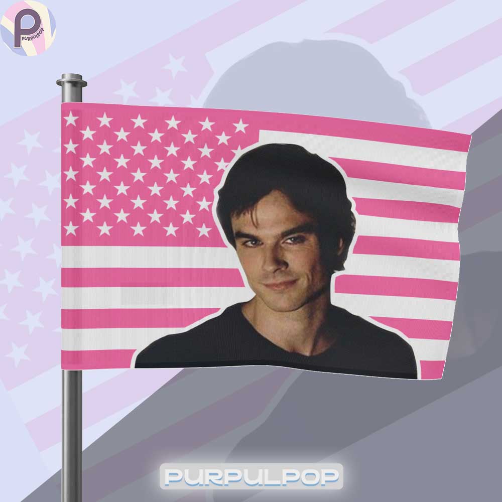 Damon Salvatore The Vampire Diaries 4th of July Flag Damon Salvatore The Vampire Diaries 4th of July Flag