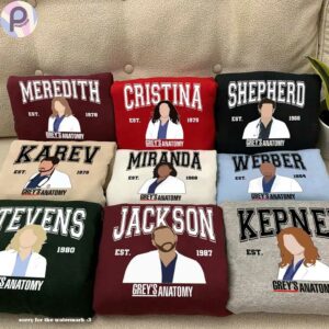 Grey’s Anatomy Character Name Shirt