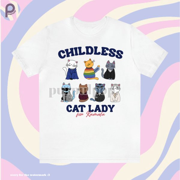 Childless Cat Lady For Kamala Harris Shirt