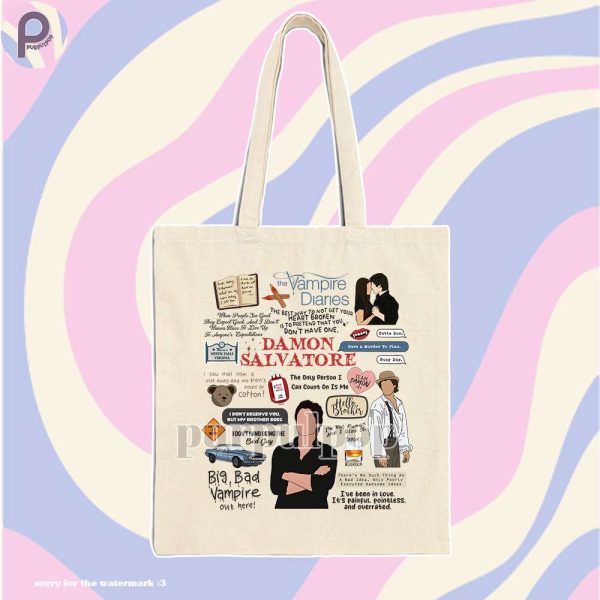 Damon Salvatore Quote Tote Bag