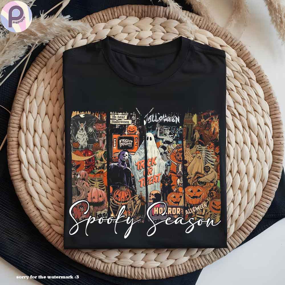 Spooky Season Horror Movies Pumpkin Halloween Shirt Spooky Season Horror Movies Pumpkin Halloween Shirt