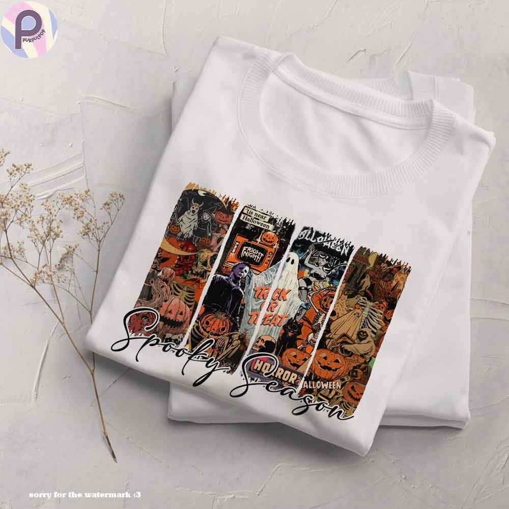Spooky Season Horror Movies Pumpkin Halloween Shirt Spooky Season Horror Movies Pumpkin Halloween Shirt