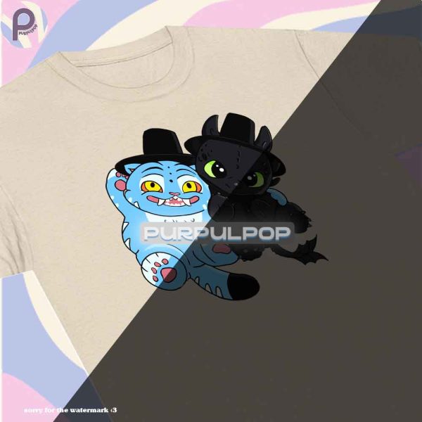 Derpy Tiger x Toothless Dragon Kpop Demon Hunters Shirt