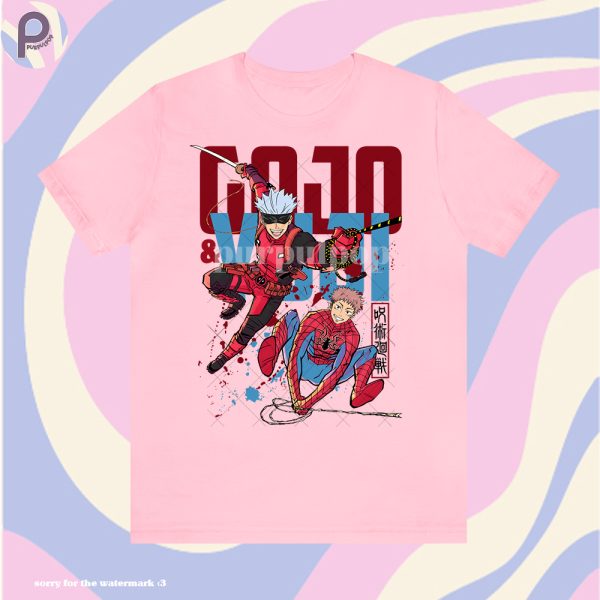 Gojo Yuji Deadpool Spiderman Shirt