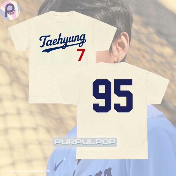 Taehyung 7 V BTS Dodgers Baseball Shirt