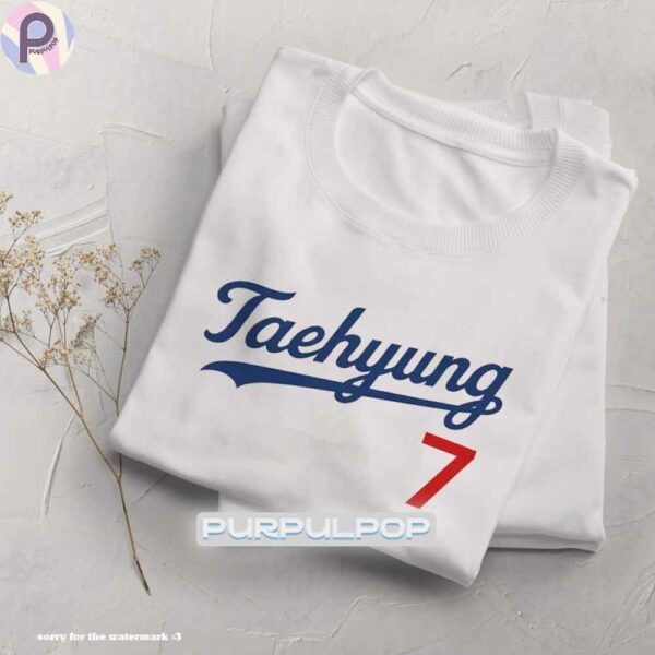 Taehyung 7 V BTS Dodgers Baseball Shirt