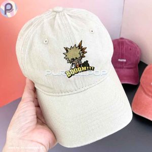 Boom Katsuki Bakugo MHA Embroidered Washed Hat