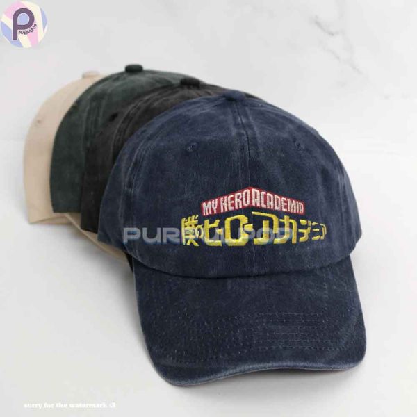 My Hero Academia Logo Embroidered Washed Hat