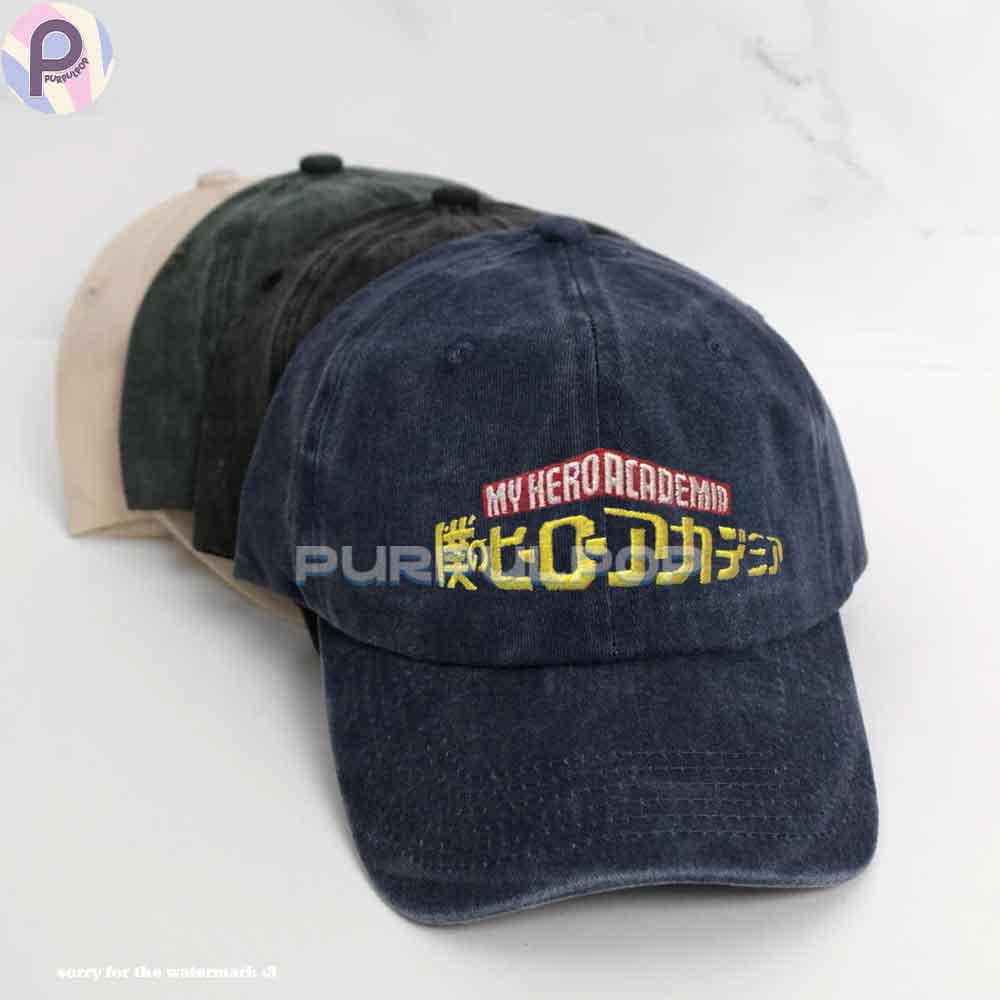 My Hero Academia Logo Embroidered Washed Hat My Hero Academia Logo Embroidered Washed Hat