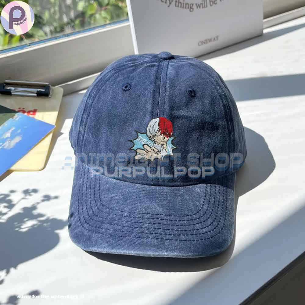Shoto Todoroki MHA Embroidered Washed Hat Shoto Todoroki MHA Embroidered Washed Hat