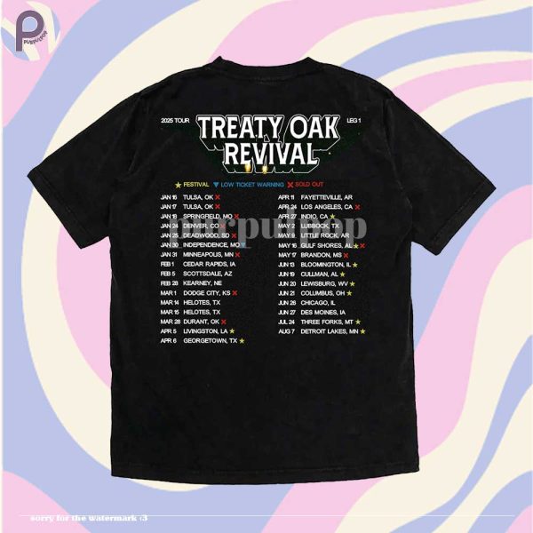 Treaty Oak Revival Tour 2025 Shirt