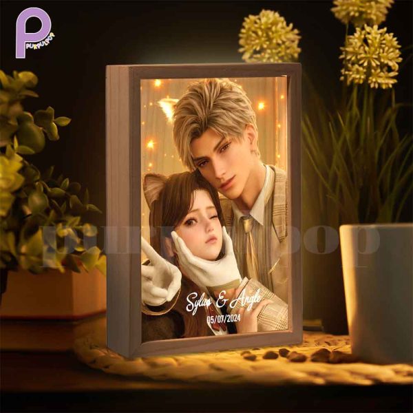 Custom Name & Image – Sylus Love and Deepspace Light Night Wooden Box
