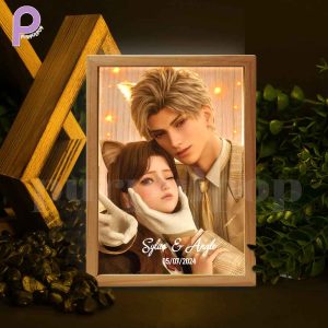 Custom Name & Image – Sylus Love and Deepspace Light Night Wooden Box
