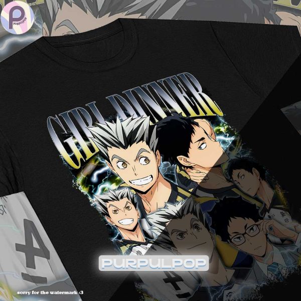 Bokuto Akaashi Haikyuu Baseball Anime Girl Dinner Shirt